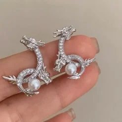 Earrings*Boogzel Clothing Dragon Pearl Earrings