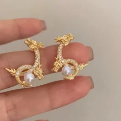 Earrings*Boogzel Clothing Dragon Pearl Earrings
