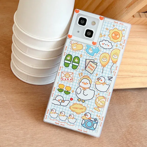 Iphone Cases*Boogzel Clothing Duck Square iPhone Case White
