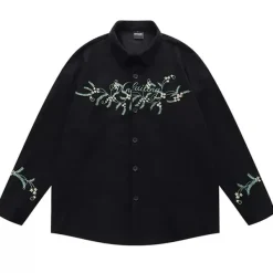Long Sleeve Tops*Boogzel Clothing Earthcore Aesthetic Floral Button-Up Shirt