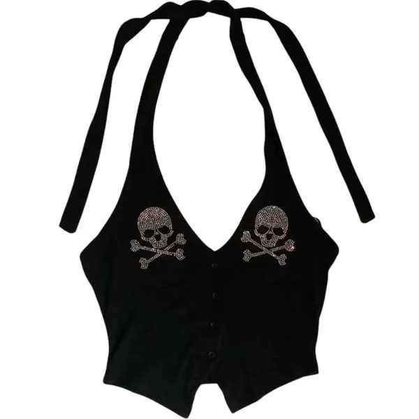 Y2K Tops|Crop Tops*Boogzel Clothing Emo Aesthetic Halter Top Black