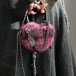 Bags & Purses*Boogzel Clothing Emo Phase Heart-Shaped Bag Pink/black
