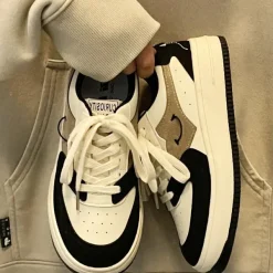 Aesthetic Sneakers*Boogzel Clothing Face Embroidery Aesthetic Black Sneakers Black/white