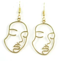 Earrings*Boogzel Clothing Face Outline Drop Earrings Gold