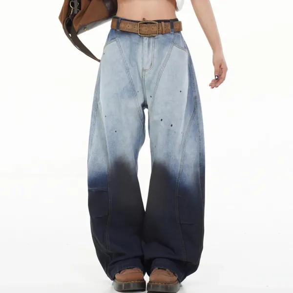 Mens|Jeans*Boogzel Clothing Faded Gradient Baggy Jeans DarkBlue