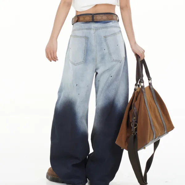 Mens|Jeans*Boogzel Clothing Faded Gradient Baggy Jeans DarkBlue