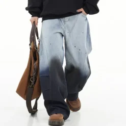Mens|Jeans*Boogzel Clothing Faded Gradient Baggy Jeans DarkBlue