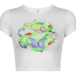 Aesthetic T-Shirts & Graphic Tees*Boogzel Clothing Fairy Garden Crop Top White
