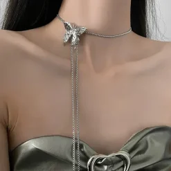 Other*Boogzel Clothing Fairy Grunge Butterfly Body Chain Silver