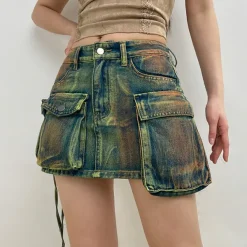 Skirts*Boogzel Clothing Fairy Grunge Cargo Skirt Green