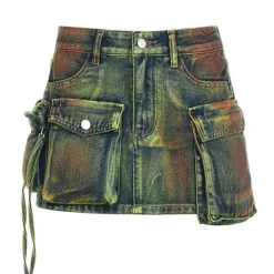 Skirts*Boogzel Clothing Fairy Grunge Cargo Skirt Green