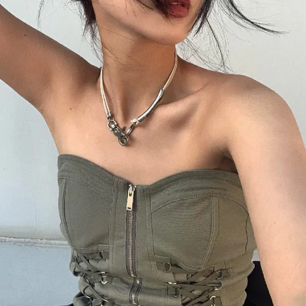 Corset Tops*Boogzel Clothing Fairy Grunge Lace Up Corset Green
