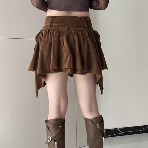 Skirts*Boogzel Clothing Fairycore Aesthetic Cord Skirt Brown