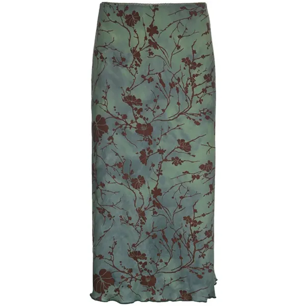 Skirts*Boogzel Clothing Fairycore Aesthetic Midi Skirt Green