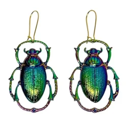 Earrings*Boogzel Clothing Fairycore Beetle Earrings Green