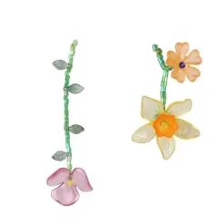 Earrings*Boogzel Clothing Fairycore Flower Mismatched Earrings Multi