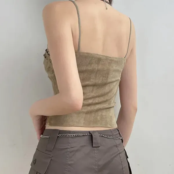Y2K Tops*Boogzel Clothing Fairycore Lace Trim Cami Top Beige