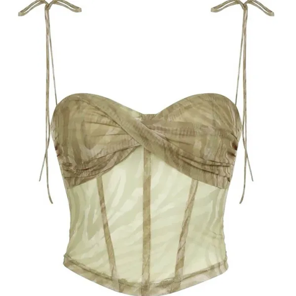 Crop Tops*Boogzel Clothing Fairycore Mesh Bustier Top Green