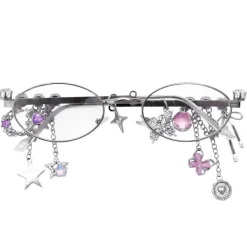 Sunglasses*Boogzel Clothing Fairycore Oval Sunglasses with Charms