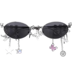 Sunglasses*Boogzel Clothing Fairycore Oval Sunglasses with Charms