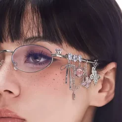 Sunglasses*Boogzel Clothing Fairycore Oval Sunglasses with Charms