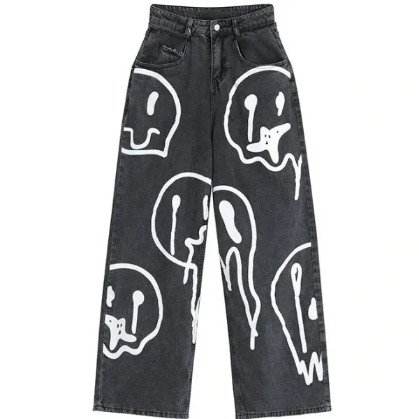 Jeans*Boogzel Clothing Fake Smile Jeans Black