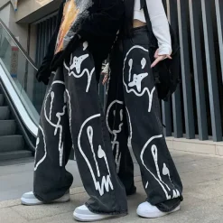 Jeans*Boogzel Clothing Fake Smile Jeans Black