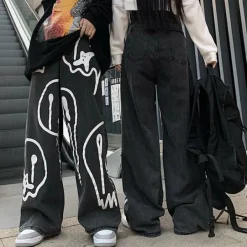 Jeans*Boogzel Clothing Fake Smile Jeans Black