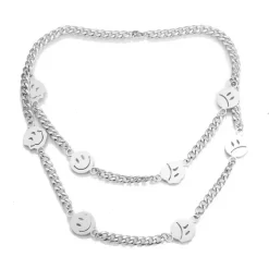 Necklaces & Chokers*Boogzel Clothing Fake Smile Layered Necklace Silver