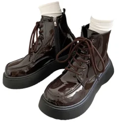 Classics|Boots / Platform Boots*Boogzel Clothing Fall Aesthetic Lacquered Lace Up Boots
