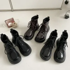 Classics|Boots / Platform Boots*Boogzel Clothing Fall Aesthetic Lacquered Lace Up Boots