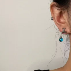 Earrings*Boogzel Clothing Faucet-Shaped Drop Earrings Silver/blue