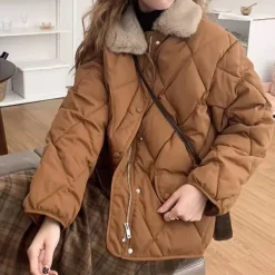 Coats & Jackets*Boogzel Clothing Faux Fur Collar Padded Jacket