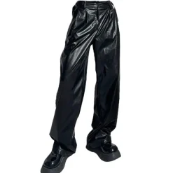 Pants & Trousers*Boogzel Clothing Faux Leather Grunge Pants Black