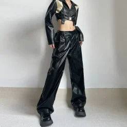 Pants & Trousers*Boogzel Clothing Faux Leather Grunge Pants Black
