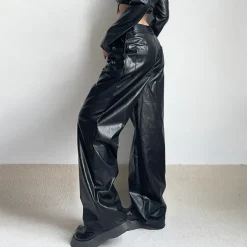 Pants & Trousers*Boogzel Clothing Faux Leather Grunge Pants Black