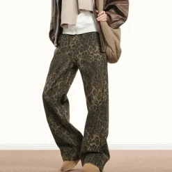 Jeans*Boogzel Clothing Ferocious Fancy Leopard Print Jeans Brown