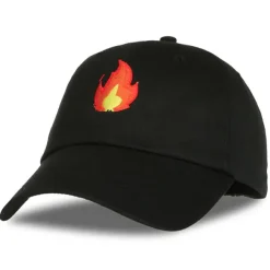 Hats*Boogzel Clothing Fire Emoji Cap Black