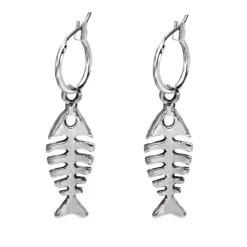Earrings|Mens*Boogzel Clothing Fish Bone Earrings Silver