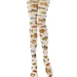 Other*Boogzel Clothing Fish Print Tights Beige