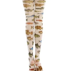 Other*Boogzel Clothing Fish Print Tights Beige