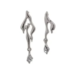 Earrings*Boogzel Clothing Flame Aesthetic Earrings Silver