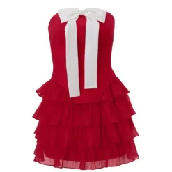 Dresses & Rompers*Boogzel Clothing Flirty Babe Bow Dress in Red