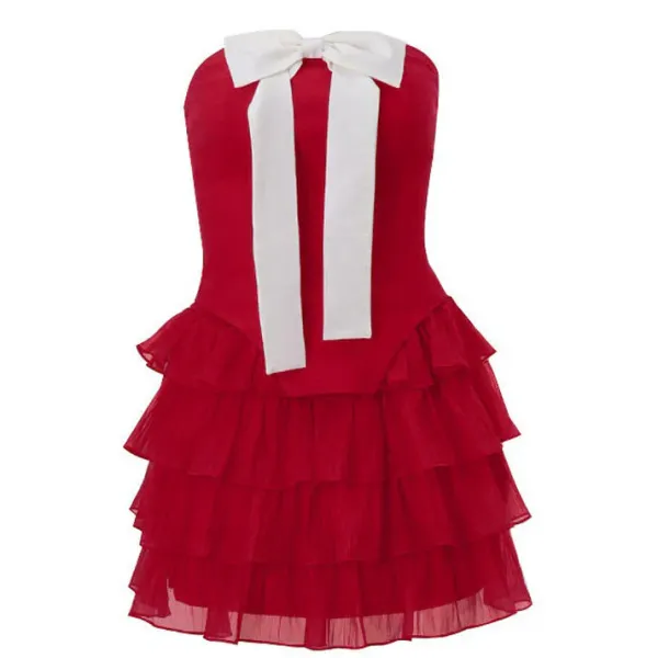Dresses & Rompers*Boogzel Clothing Flirty Babe Bow Dress in Red