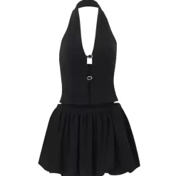 Dresses & Rompers*Boogzel Clothing Flirty Babe Halter Top & Bubble Skirt Set Black
