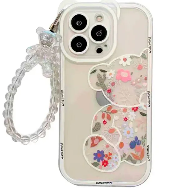 Iphone Cases*Boogzel Clothing Floral Bear Chain iPhone Case White