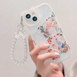 Iphone Cases*Boogzel Clothing Floral Bear Chain iPhone Case White