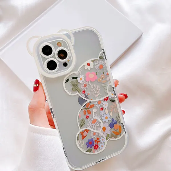 Iphone Cases*Boogzel Clothing Floral Bear Chain iPhone Case White
