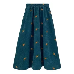 Skirts*Boogzel Clothing Floral Embroidery Corduroy Skirt