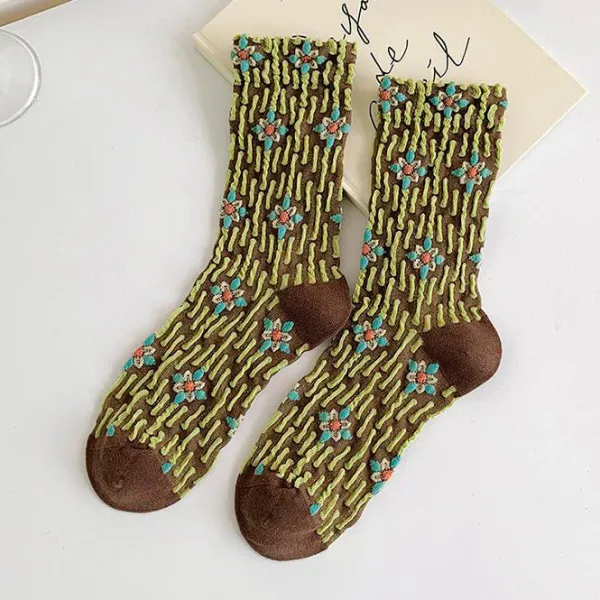 Socks*Boogzel Clothing Floral Embroidery Socks